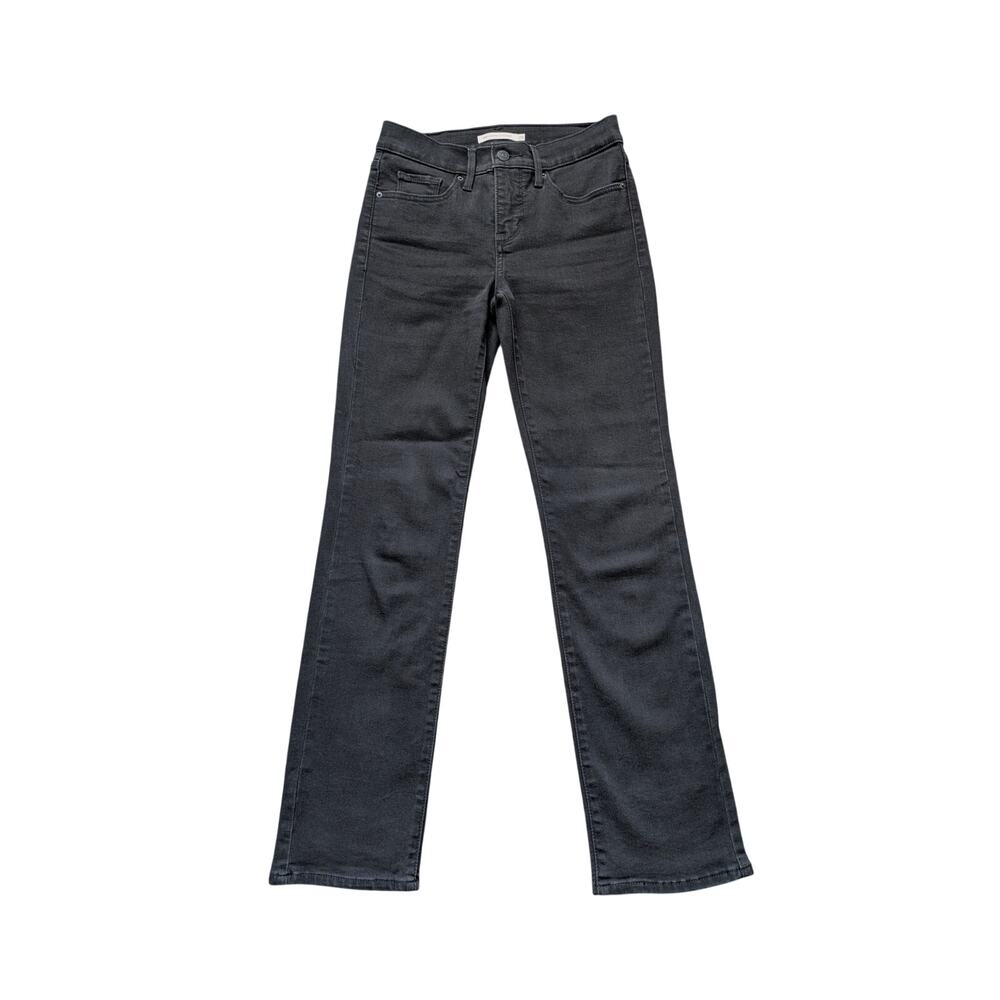 Levis 314 Shaping Straight Black Jeans Womens 25 Cotton Minimalist Comfort